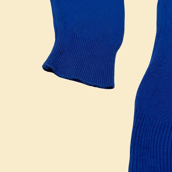 60s blue acrylic turtleneck by Designers Originals Luxelon, new old stock L / 40 - Picture 4 of 9